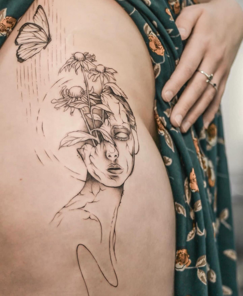 Frauen schmetterling mädchen, photo - Tattoo-Studio Oekfactory