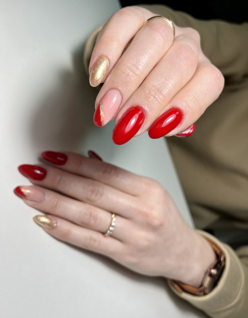 Укріплення рідних нігтів гелем+гель-лак+дизайн, photo - Manicurist Barb Manicure