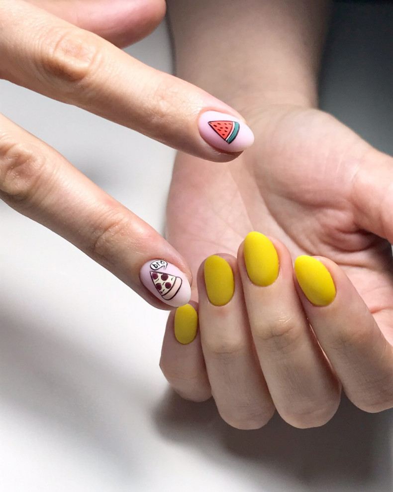 Watermelon manicure for short nails summer, photo - Manicurist Barb Manicure