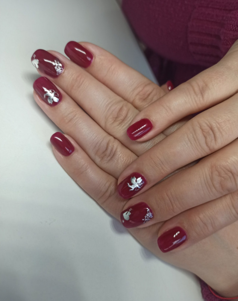 Комбінований манікюр, дизайн, глянцевий топ, photo - Manicurist Barb Manicure