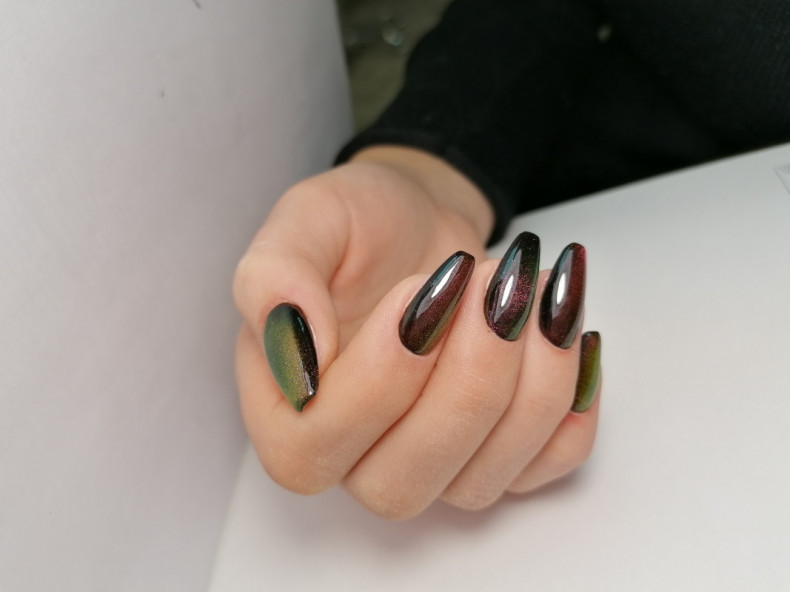 Балерина хамелеон маникюр осень, photo - Мастер маникюра Barb Manicure