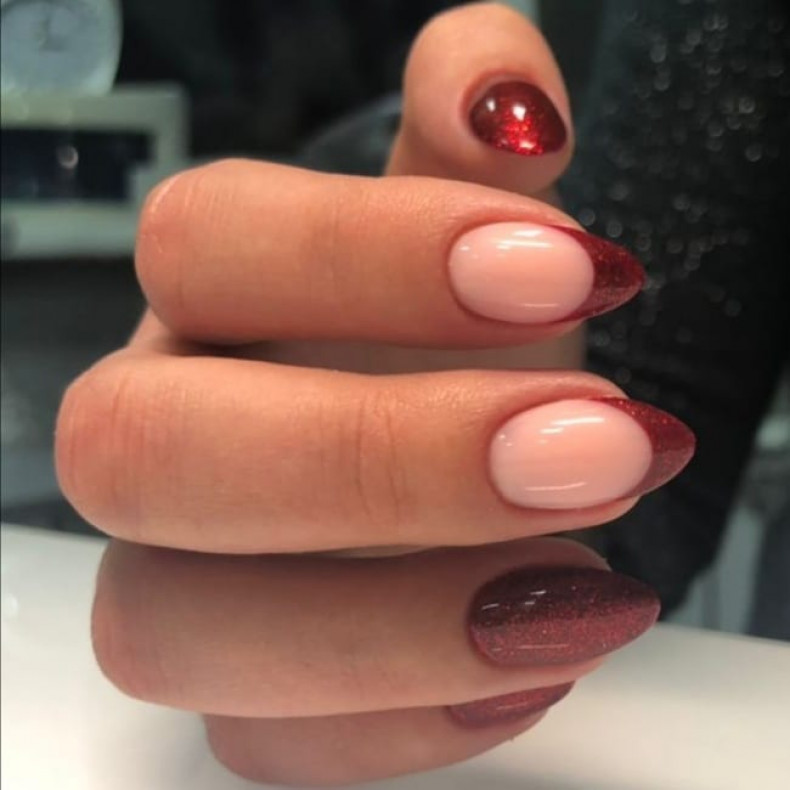 Коррекция нарощенных ногтей "Френч выкладной", photo - Manicurist Barb Manicure