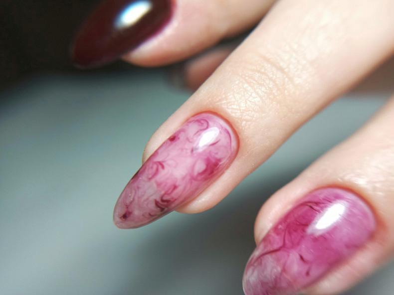 Fall almond burgundy, photo - Manicurist Barb Manicure