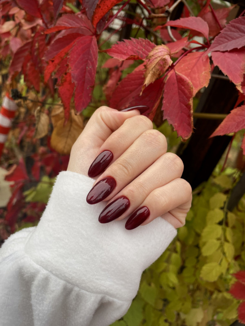 Fall burgundy wine, photo - Manicurist Barb Manicure