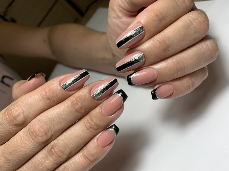 Glitter black beige, photo - Manicurist Barb Manicure