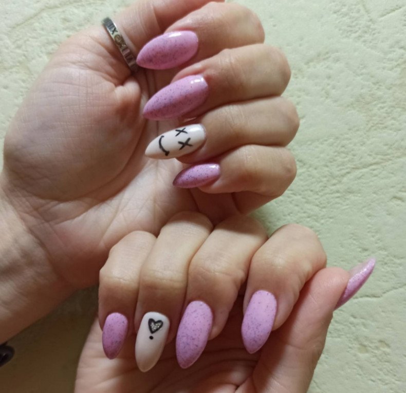 Комбінований манікюр, дизайн, гель лак крошка, photo - Manicurist Barb Manicure