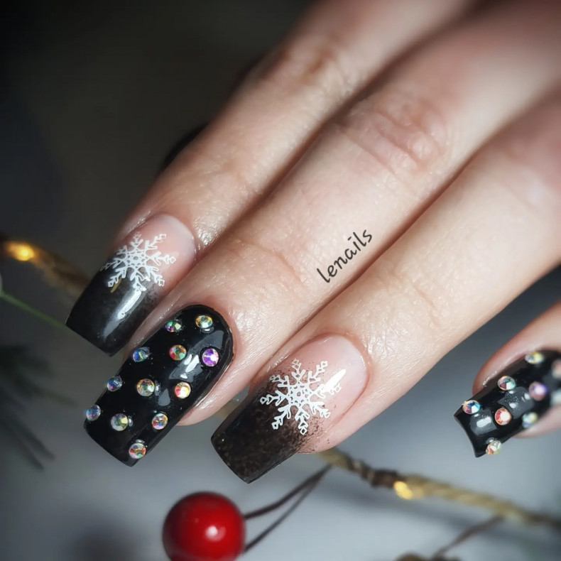 Winter black ombre, photo - Manicurist Barb Manicure