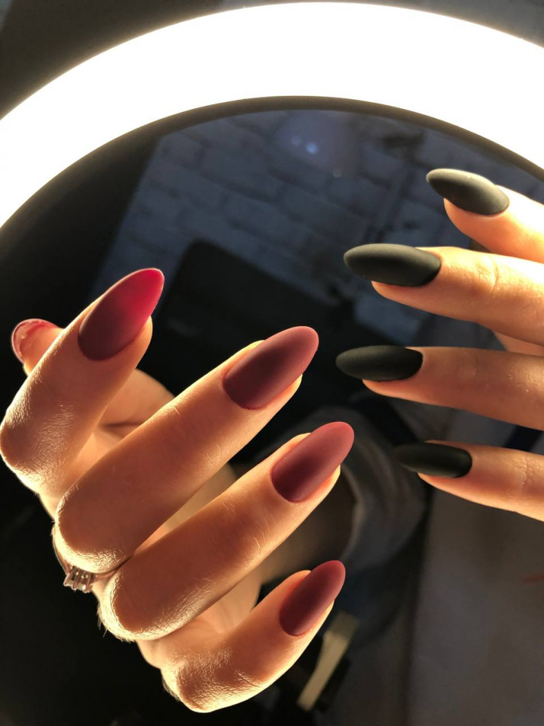 Black almond burgundy, photo - Manicurist Barb Manicure
