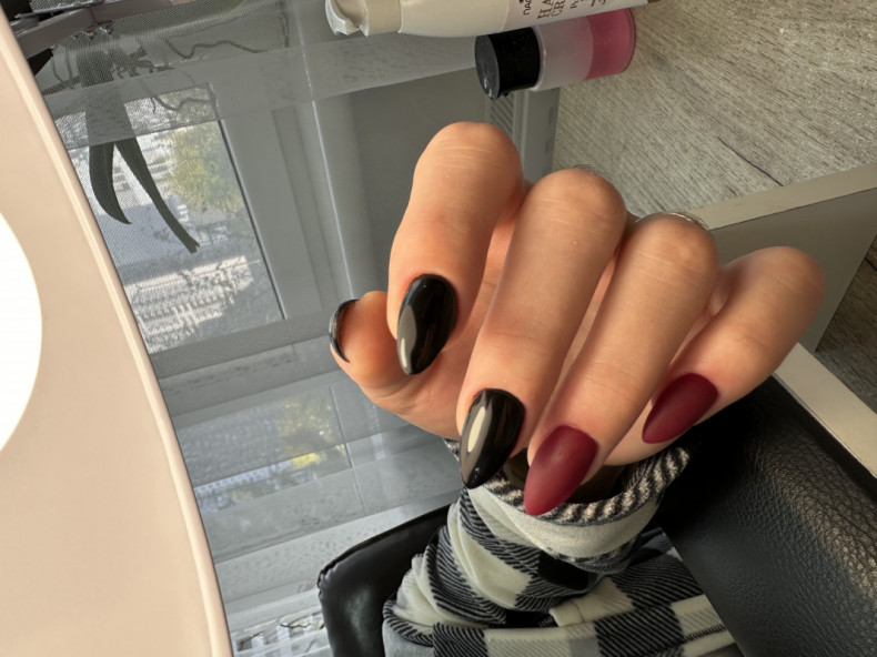 Black almond burgundy, photo - Manicurist Barb Manicure