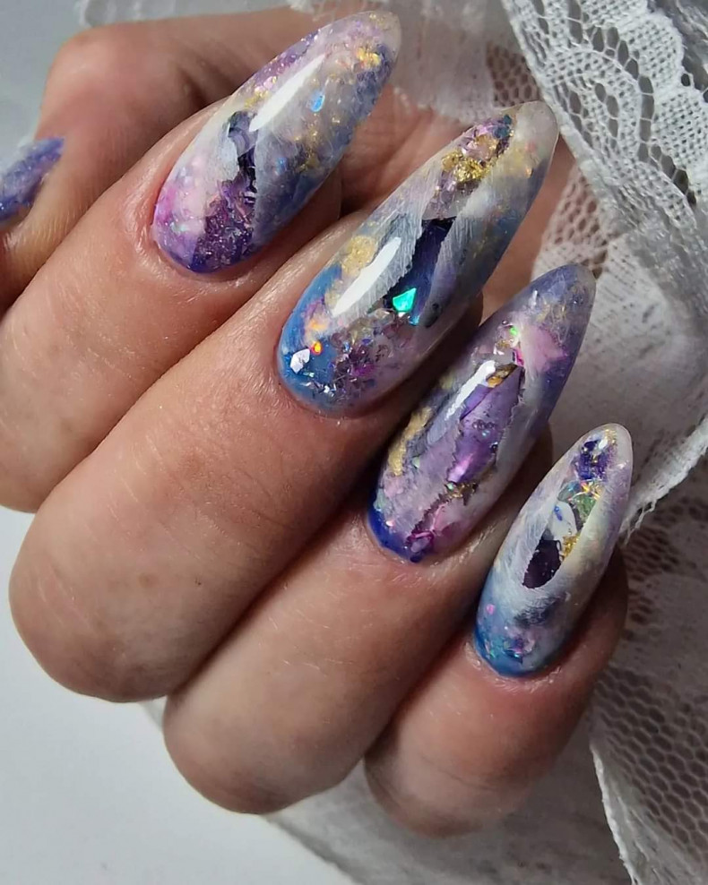 Almond long purple, photo - Manicurist Barb Manicure