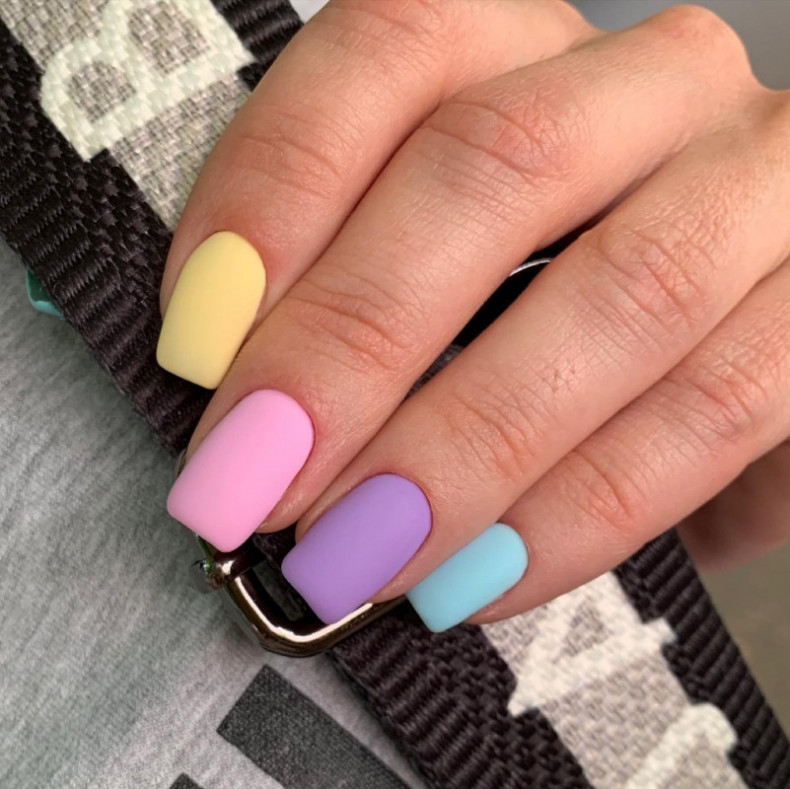 Matte pastel colorful, photo - Manicurist Barb Manicure