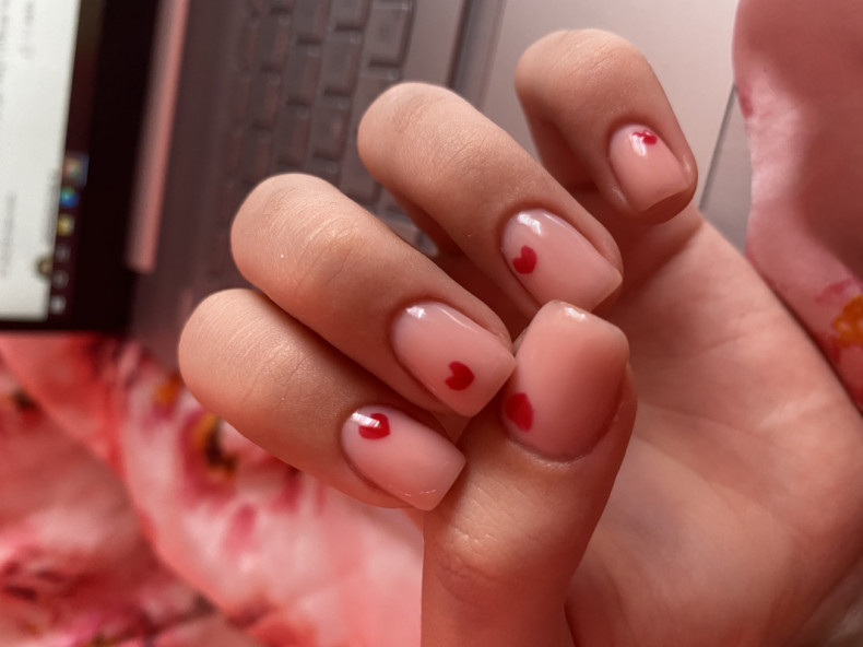 Pink heart Valentine's Day, photo - Manicurist Barb Manicure