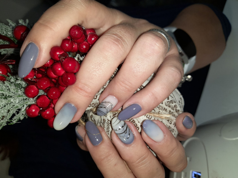 Ombre grey gradient, photo - Manicurist Barb Manicure