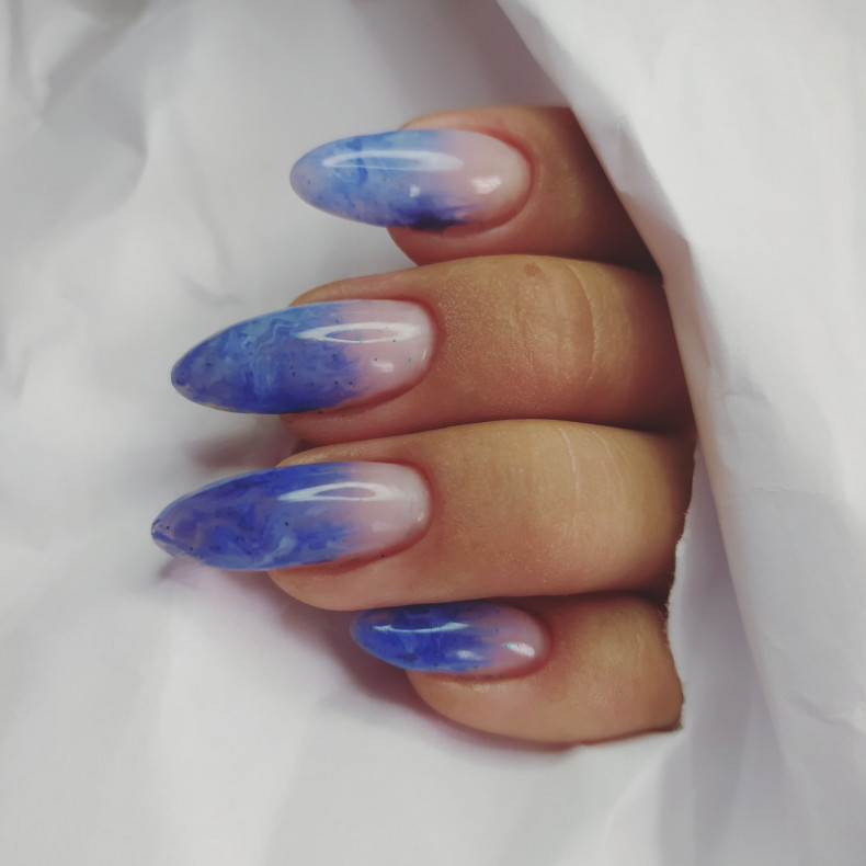 Ombre marble ocean, photo - Manicurist Barb Manicure