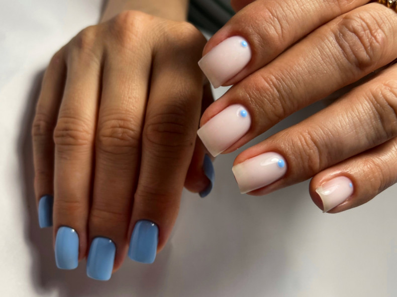 Square pastel light blue, photo - Manicurist Barb Manicure