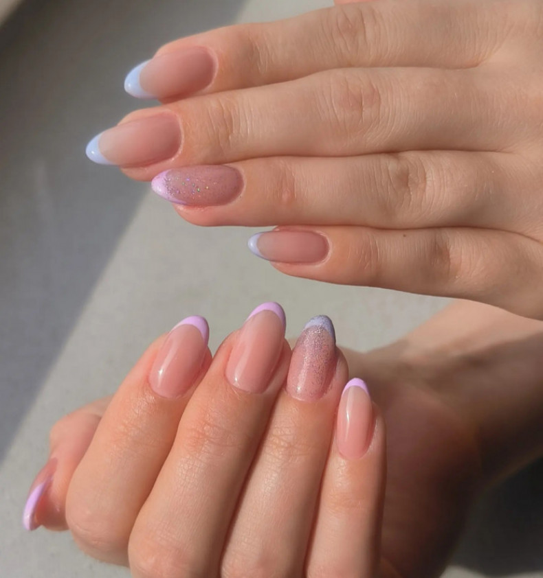 Комбінований манікюр, френч кольоровий, топ, photo - Manicurist Barb Manicure