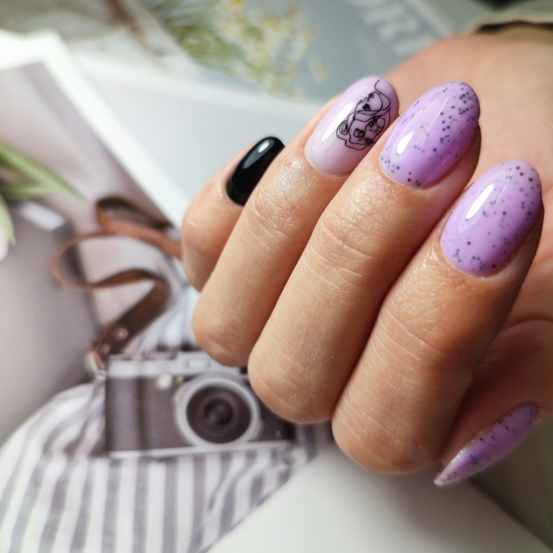 Liliowe jajka przepiórcze liliowy manicure, photo - Manicurzysta Barb Manicure