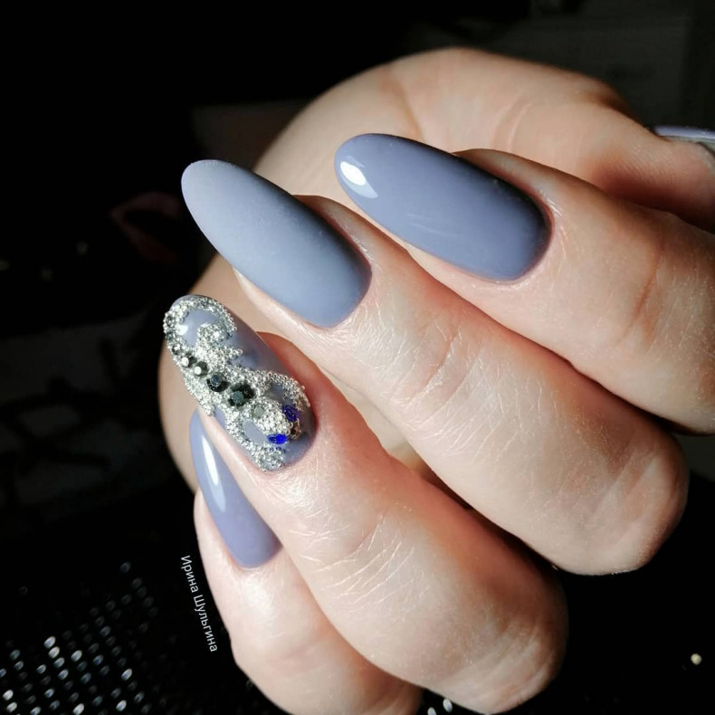 Marble grey festive, photo - Manicurist Barb Manicure