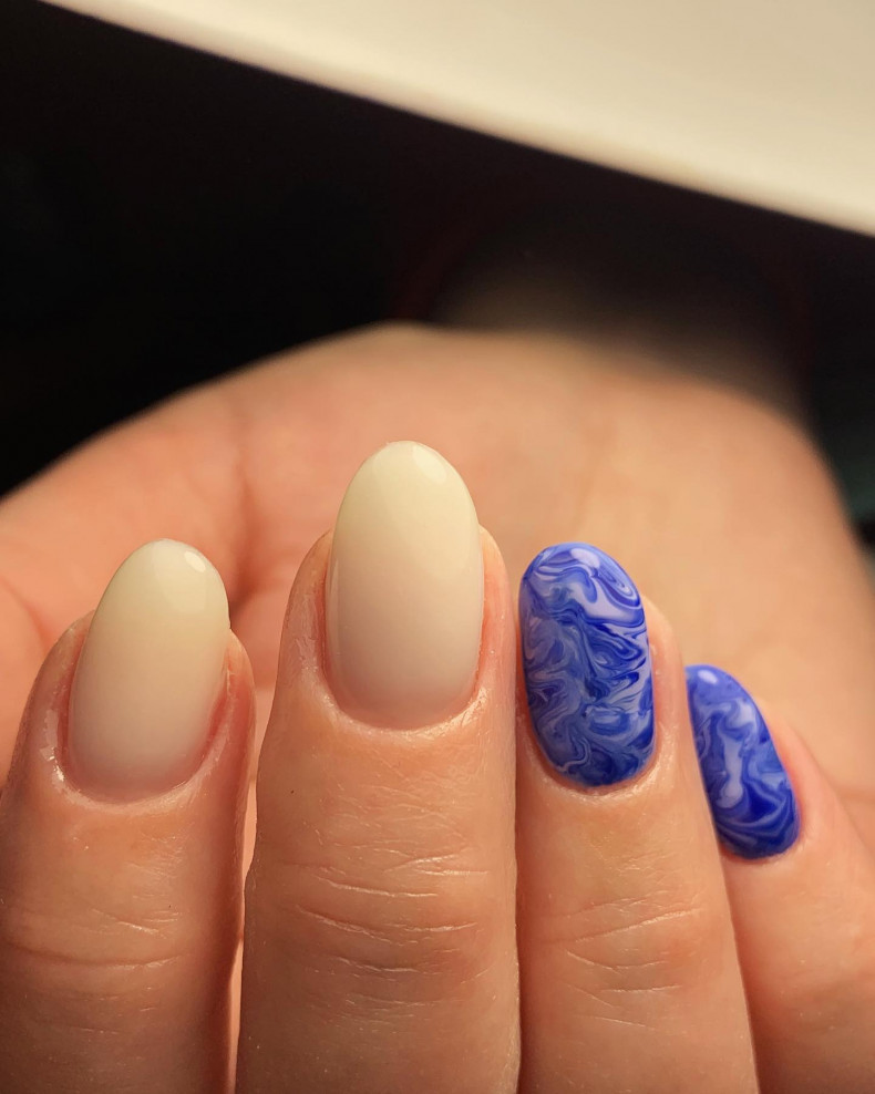 Marble ocean medium, photo - Manicurist Barb Manicure