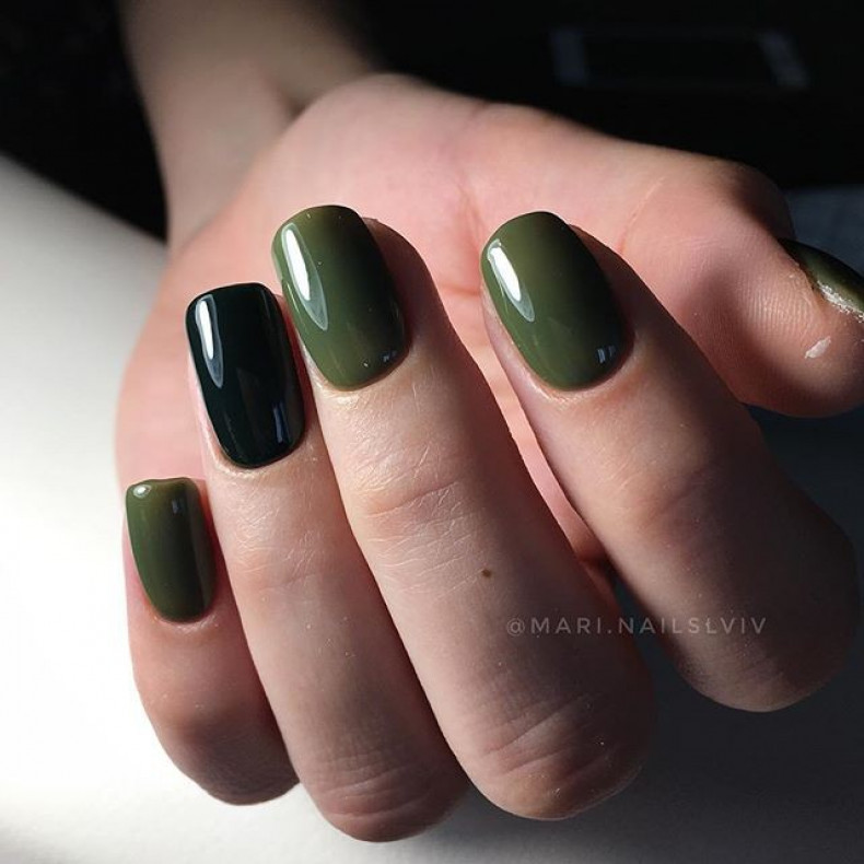 Green khaki, photo - Manicurist Barb Manicure