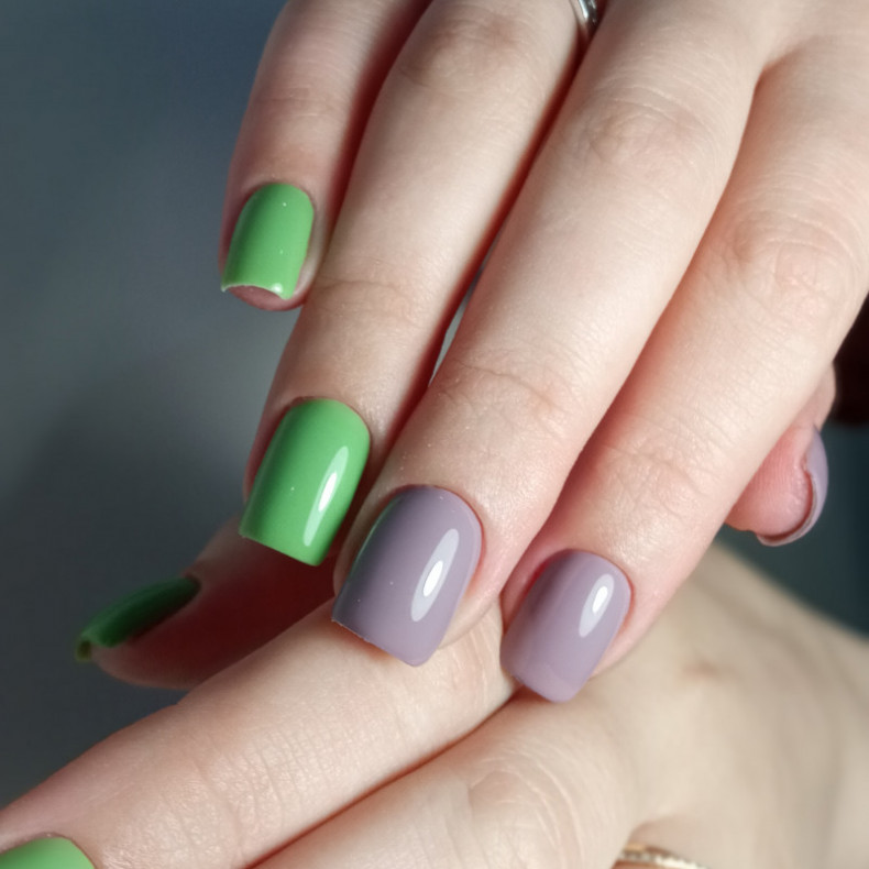 Green grey two tone, photo - Manicurist Barb Manicure