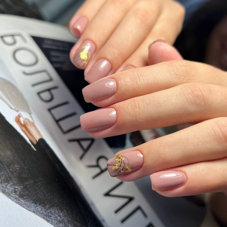 Coffee gold spider web, photo - Manicurist Barb Manicure