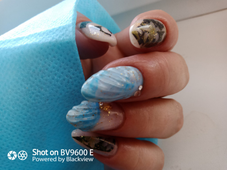 Комби маникюр Наращивание, photo - Manicurist Barb Manicure