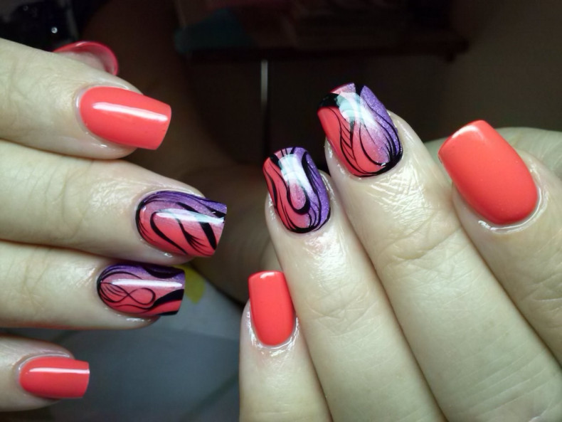 Abstract coral, photo - Manicurist Barb Manicure