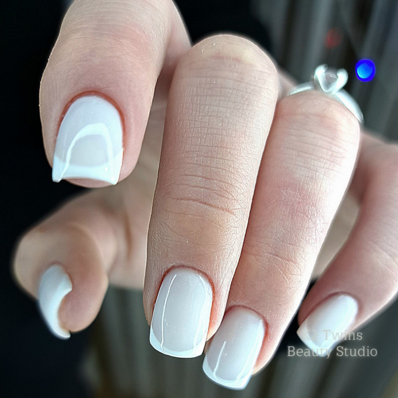 Nail extension, 2 lengths and French design #nail extension, photo - Manicurist Barb Manicure