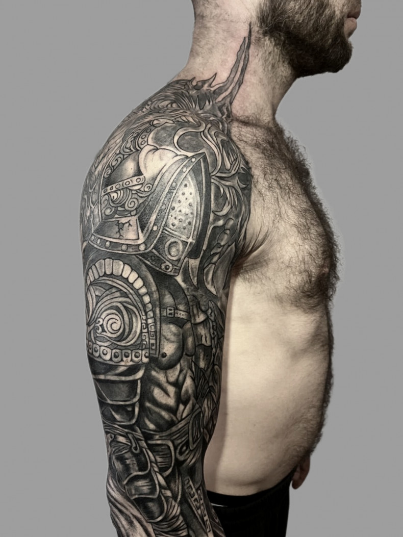 Men arm sleeve, photo - Tattoo Master Artem Sianko