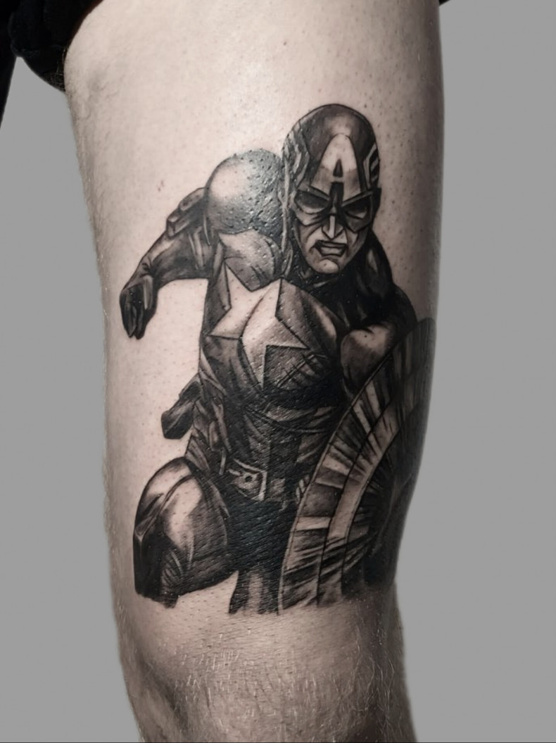 Männer marvel Bein, photo - Tattoo-Meister Artem Sianko