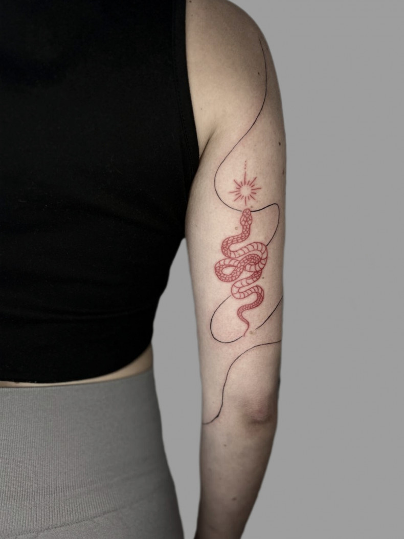 Women snake arm, photo - Tattoo Master Artem Sianko