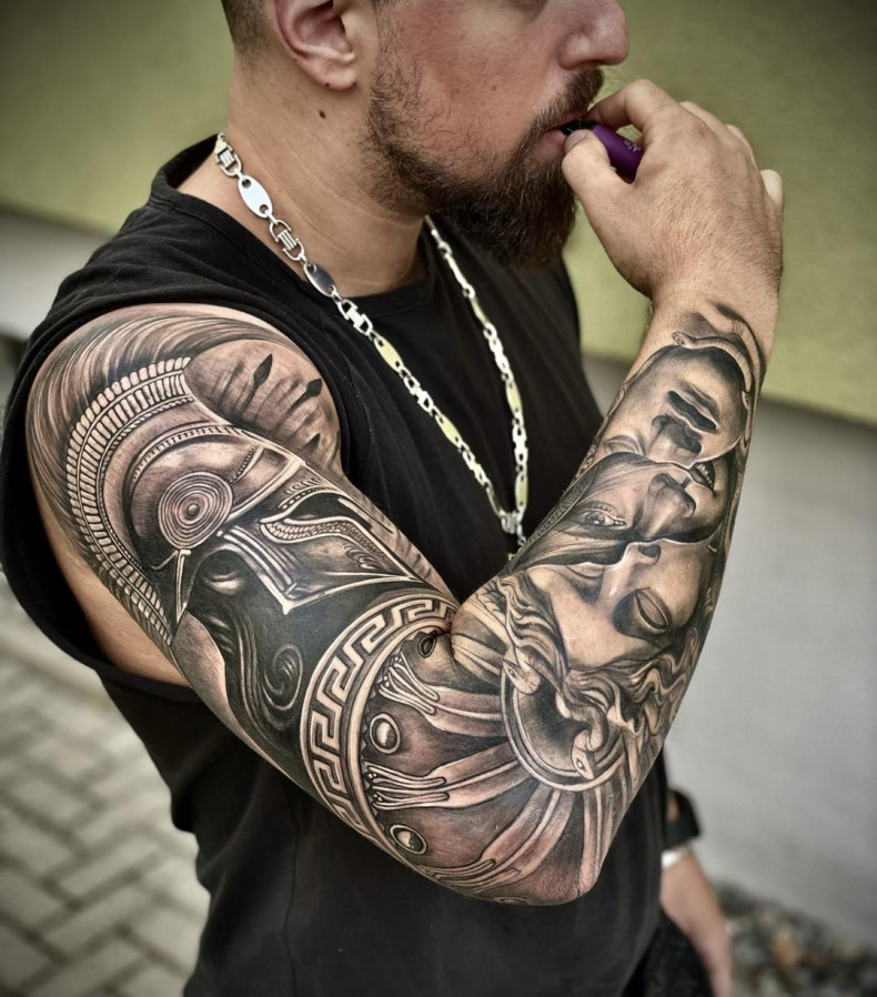 Männer Ärmel spartaner, photo - Tattoo-Meister Christian Berndt