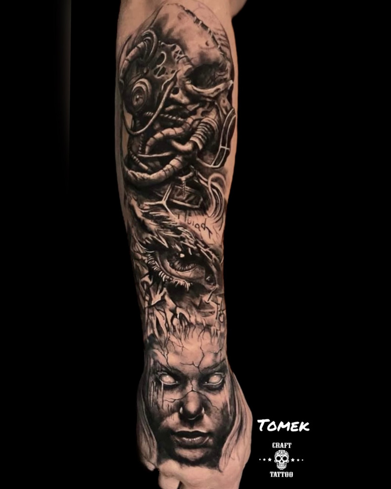 Potwór ręka rękaw, photo - Studio tatuażu Craft Tattoo