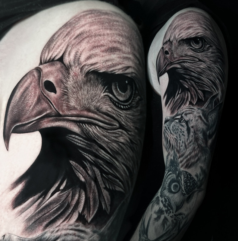 Männer Schulter adler, photo - Tattoo-Meister Yana Krymets