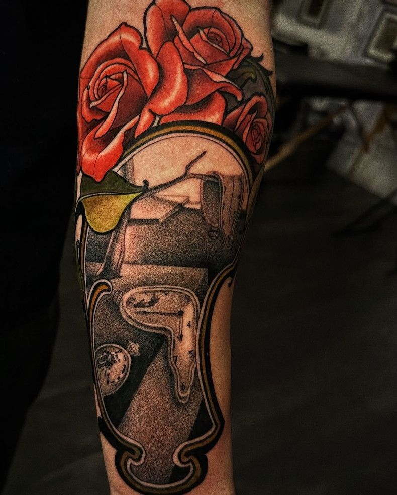 Abstrakte Rosen bunt, photo - Tattoo-Studio Machinarium