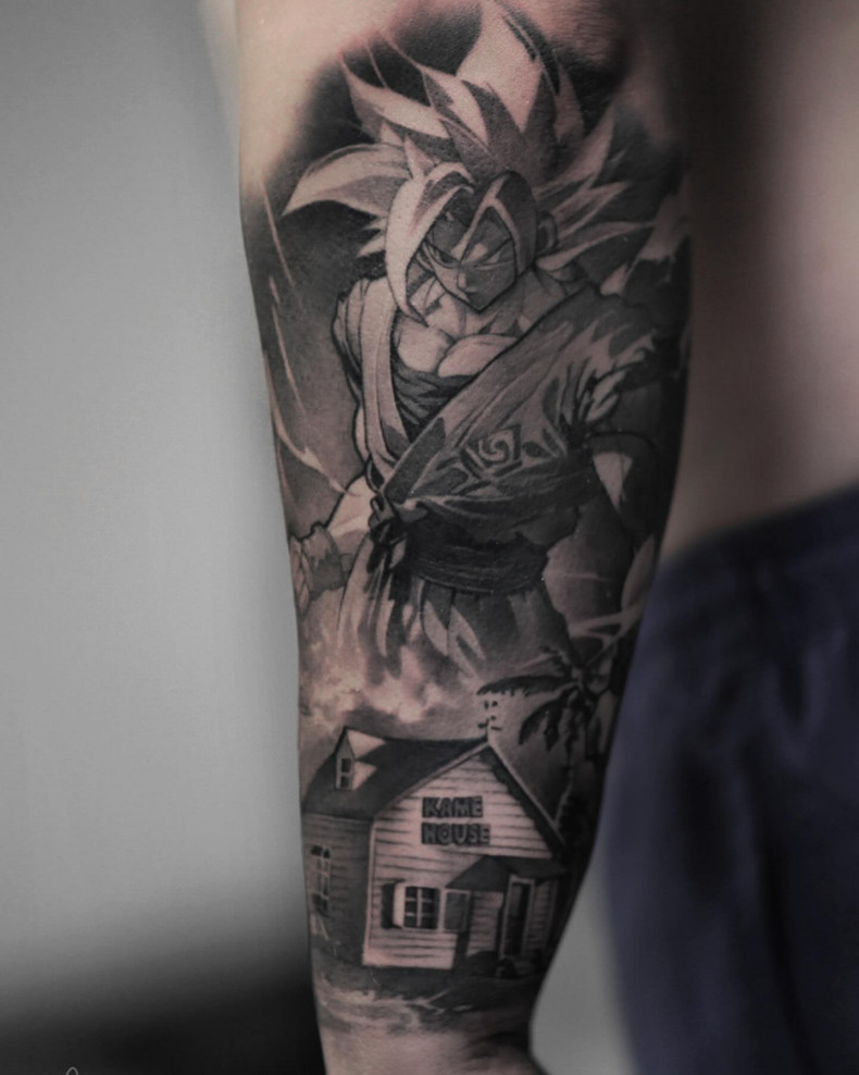 Men arm anime, photo - Tattoo Master Maksim Yalovik