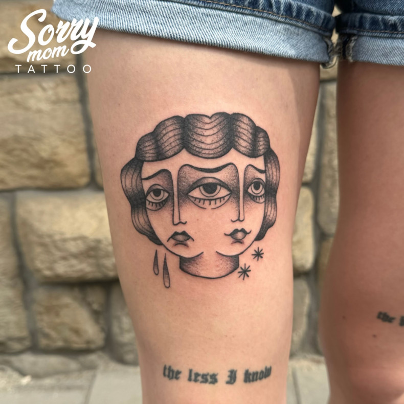 Mädchen Oberschenkel, photo - Tattoo-Studio Sorry Mom