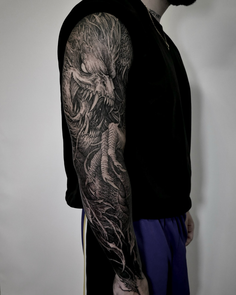 Men sleeve horror, photo - Tattoo Studio Widzimisie Tattoo