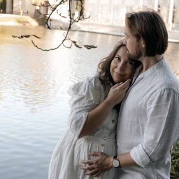 Парная фотосессия в ожидании в парке, Варшава