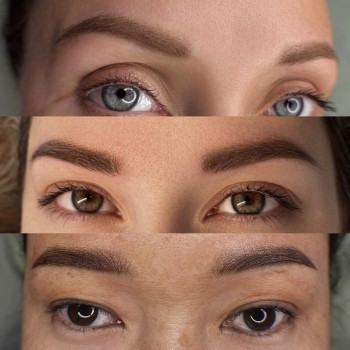 איפור קבוע בגבות בטכניקת פודרה