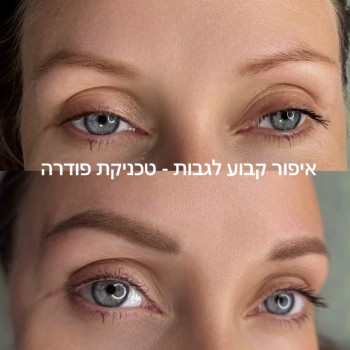 איפור קבוע לגבות בטכניקת פודרה
