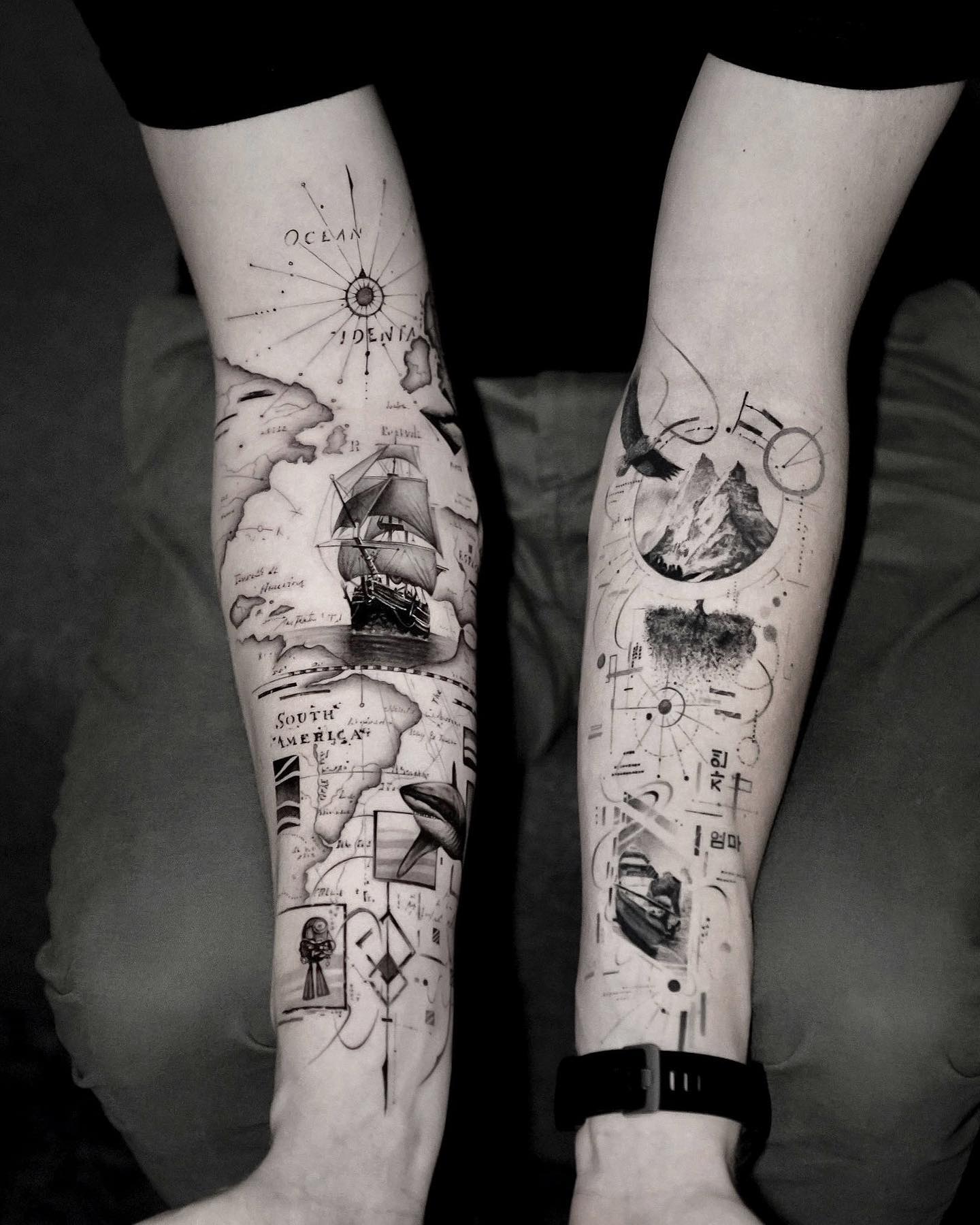 Ship Tattoo Composition