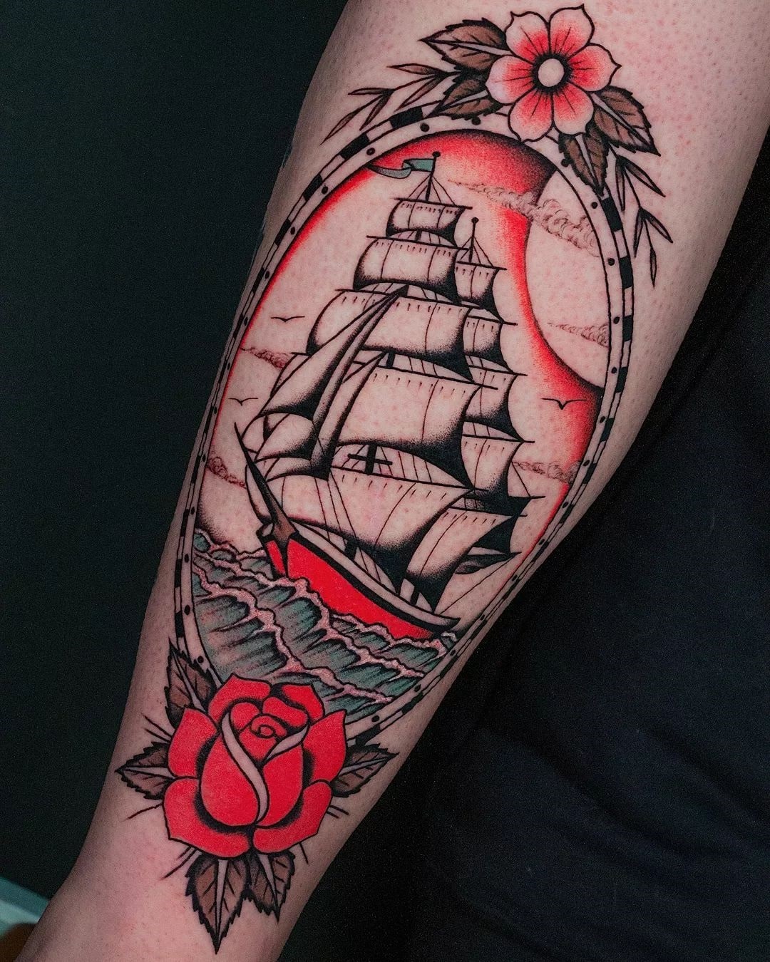 Men Ship Tattoo