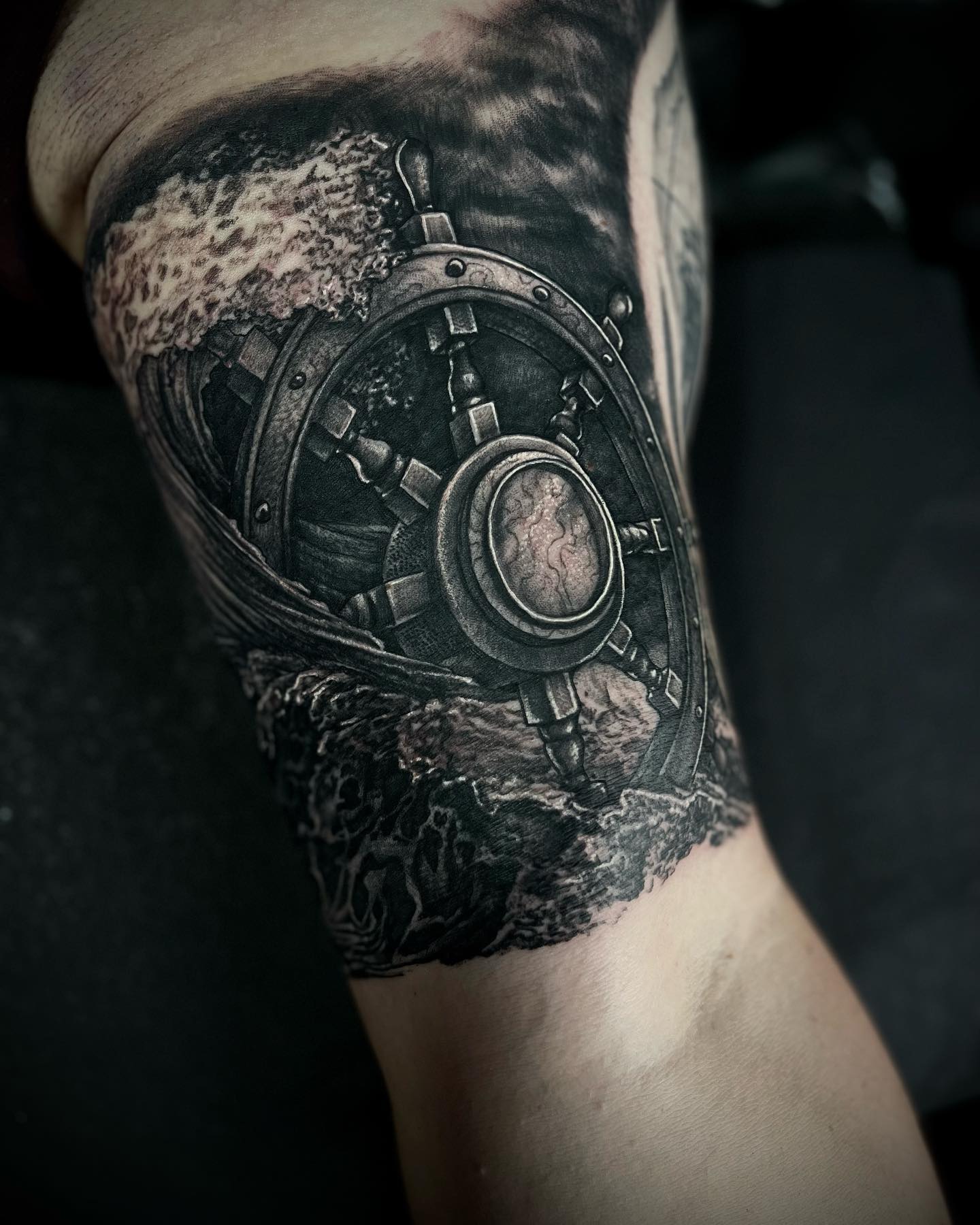 Ship Wheel Forearm Tattoo