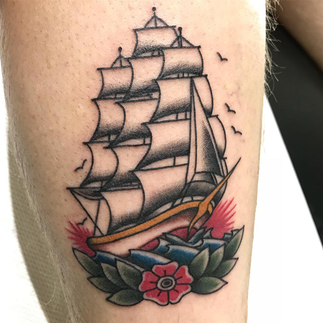 Sailor Jerry Ship Tattoo