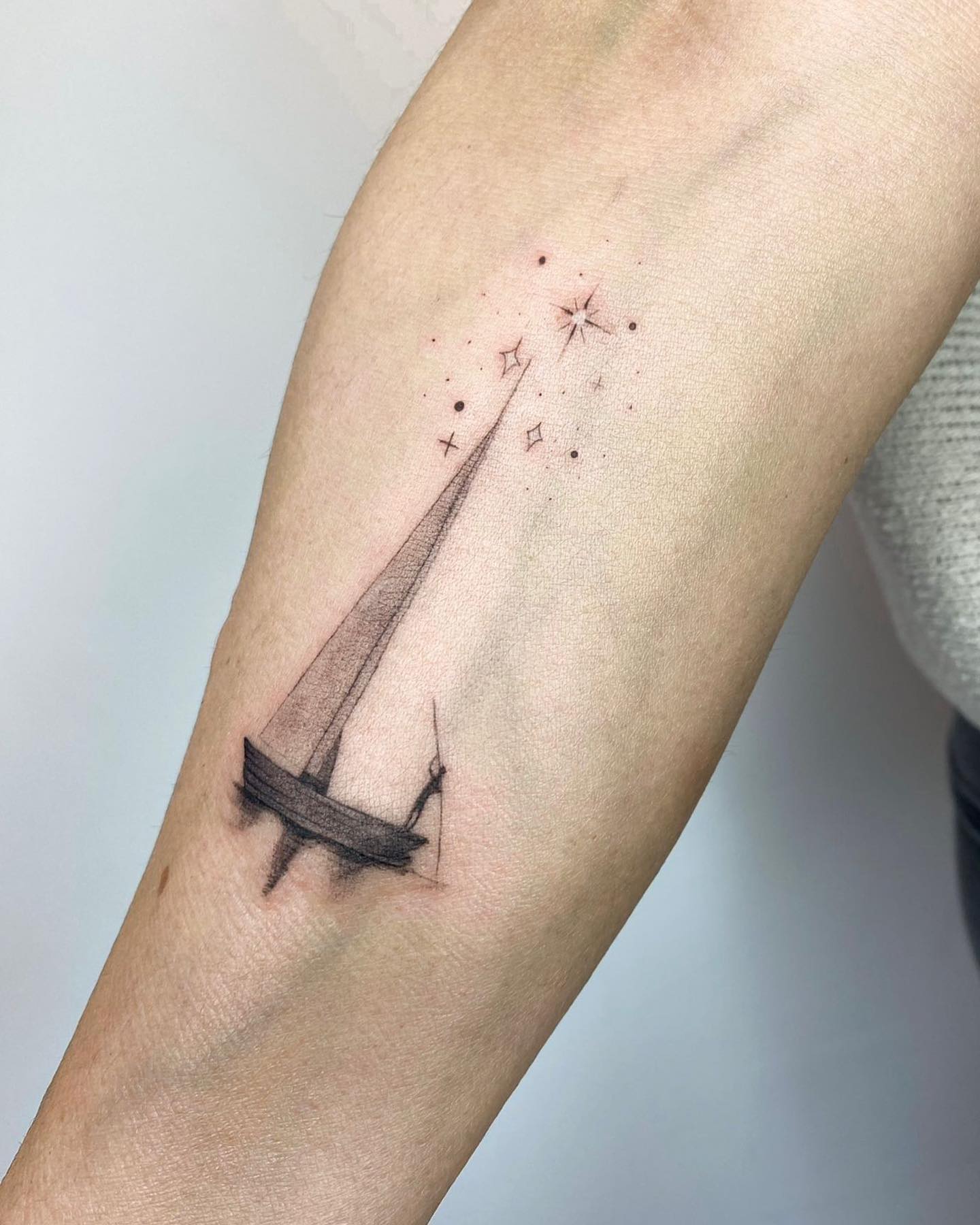 Forearm Ship Tattoo