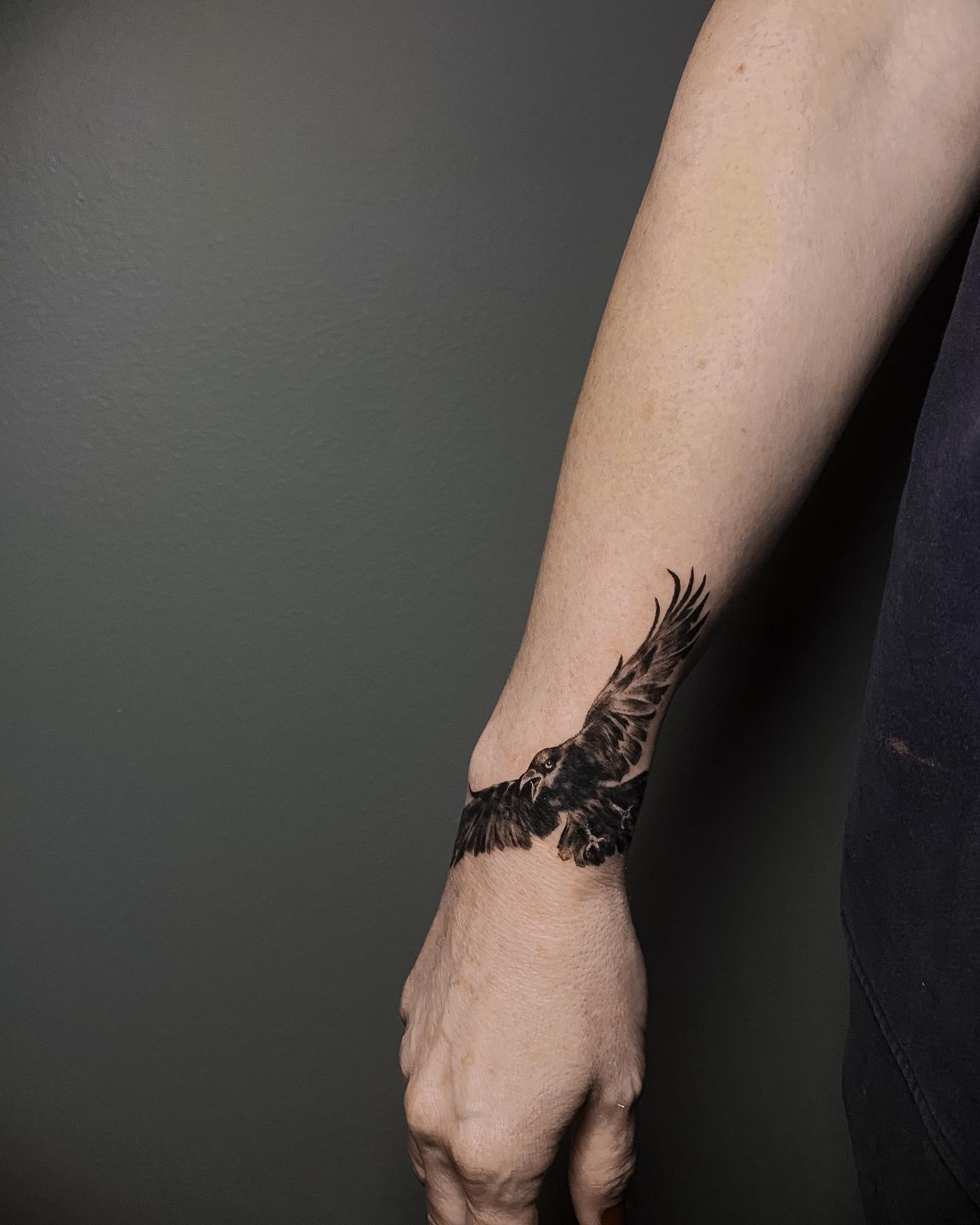 Small Nordic Raven Tattoo