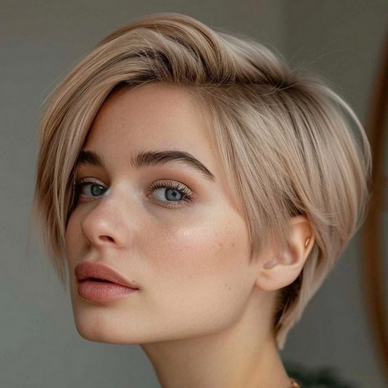 Pixie bangs on the side