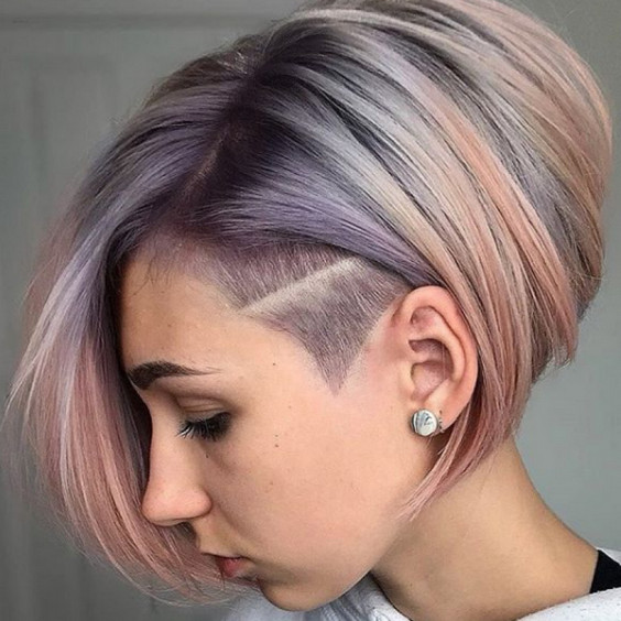 Shaved temples and bright coloring